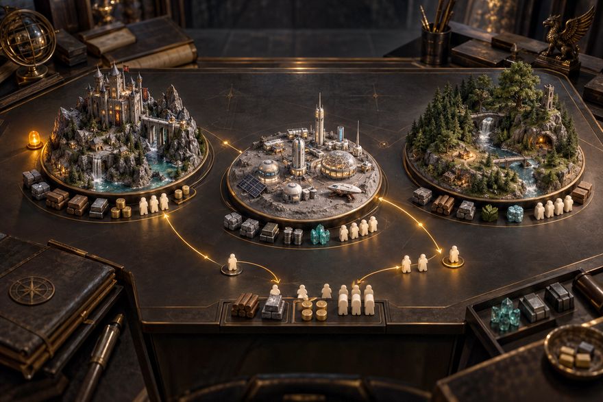 A strategic studio planning table brings projects and resource allocation into one overview.
