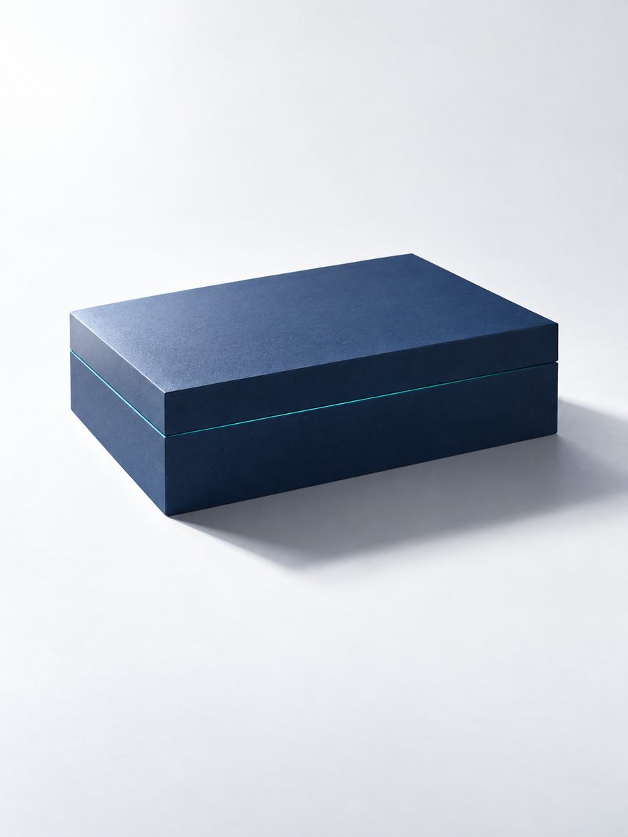 A sealed archival record block, nothing entering or leaving it